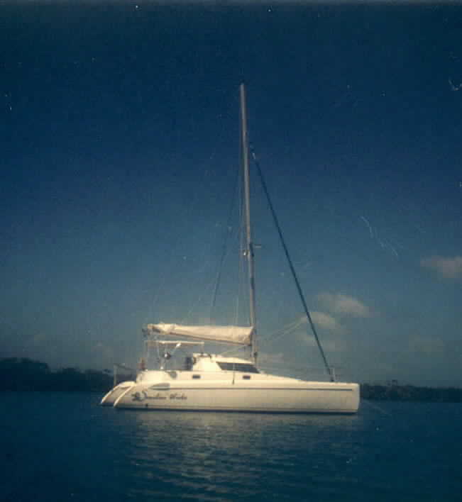 Smilin' Wide at anchor